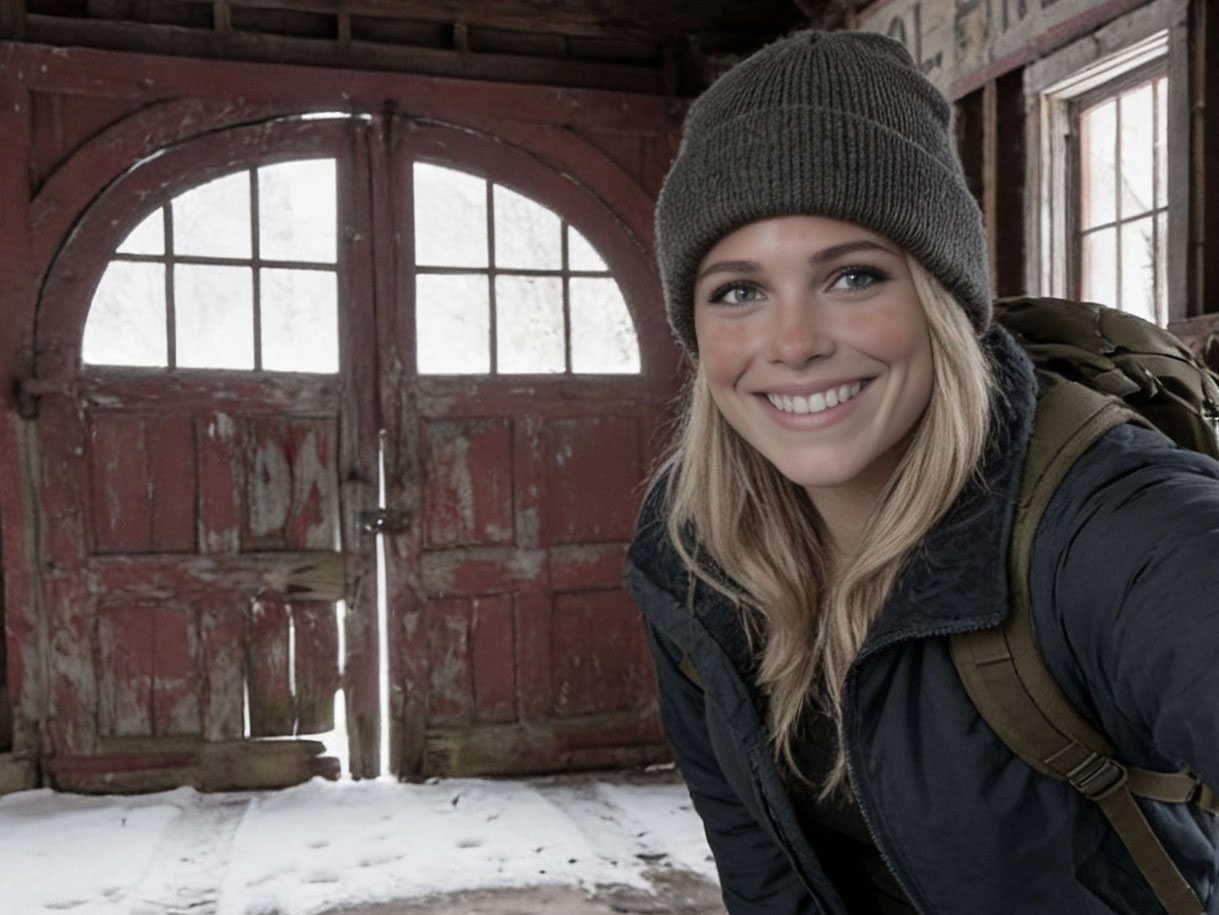 Linnea at the old firehouse